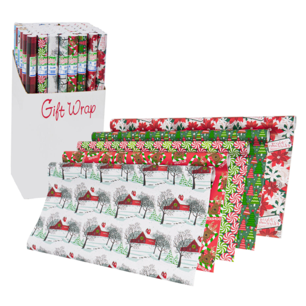 Wrapping Paper Holiday 40sq ft roll ea. min to ship is 3