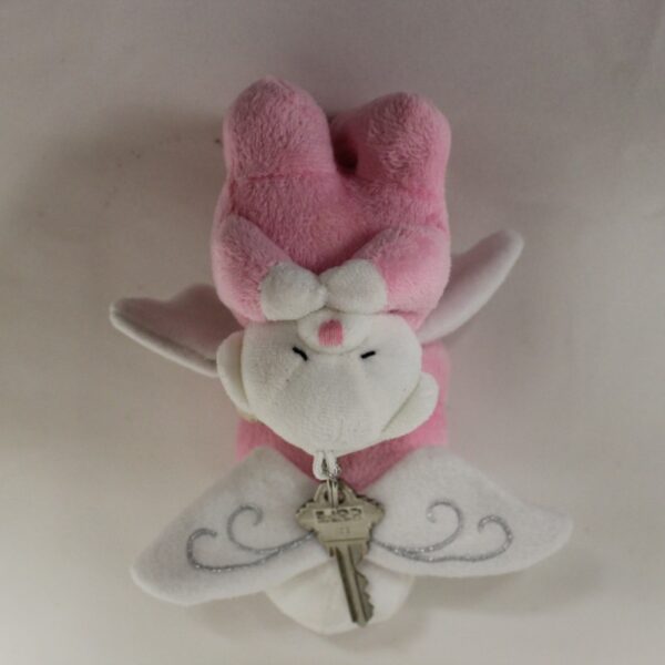 Pink Angel - Silver Embroidered Wings + Keyring