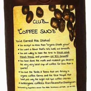 All the Back Labels "Club Coffee Snob"