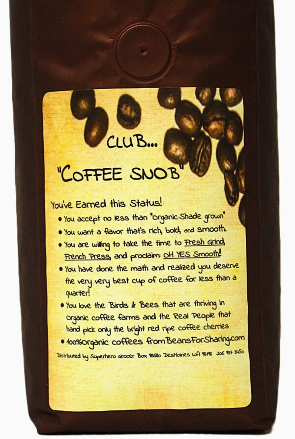 All the Back Labels "Club Coffee Snob"