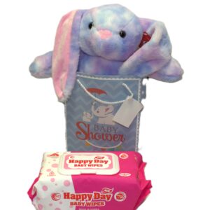 Bundled Baby Shower Gift w/ long ear rabbit