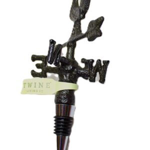 Bottle Stopper for Wine/Liquor bottle-Weather Vane-Cast Iron-Stainless base