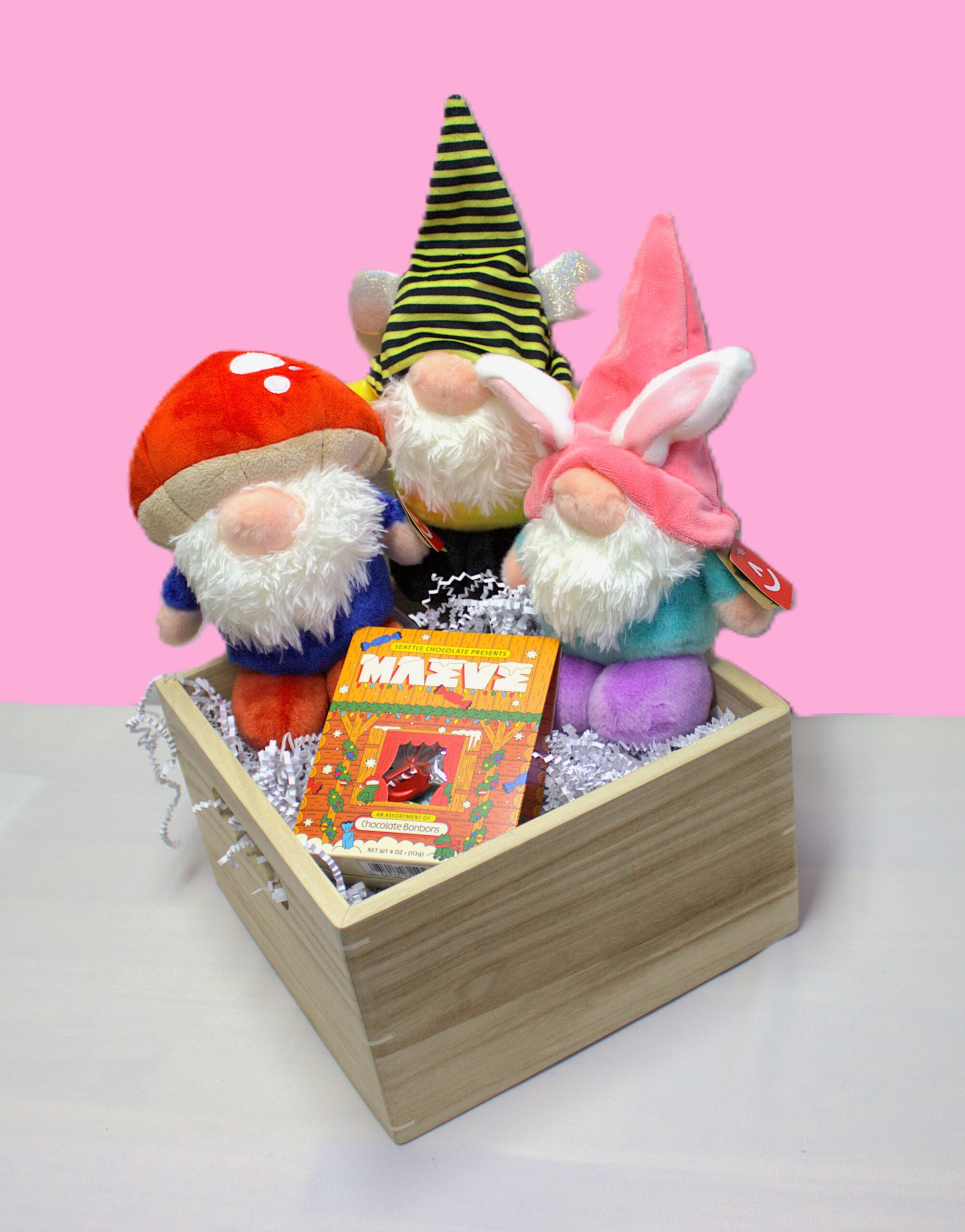 2026 Easter Bundle 3 Gnomes with Bon-Bons in real wood box